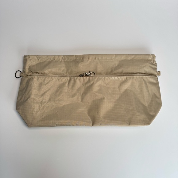 HANDBAG ORGANIZER INSERT Large Nylon Beige Zipper Pockets Neutral Lightweight - Picture 13 of 14